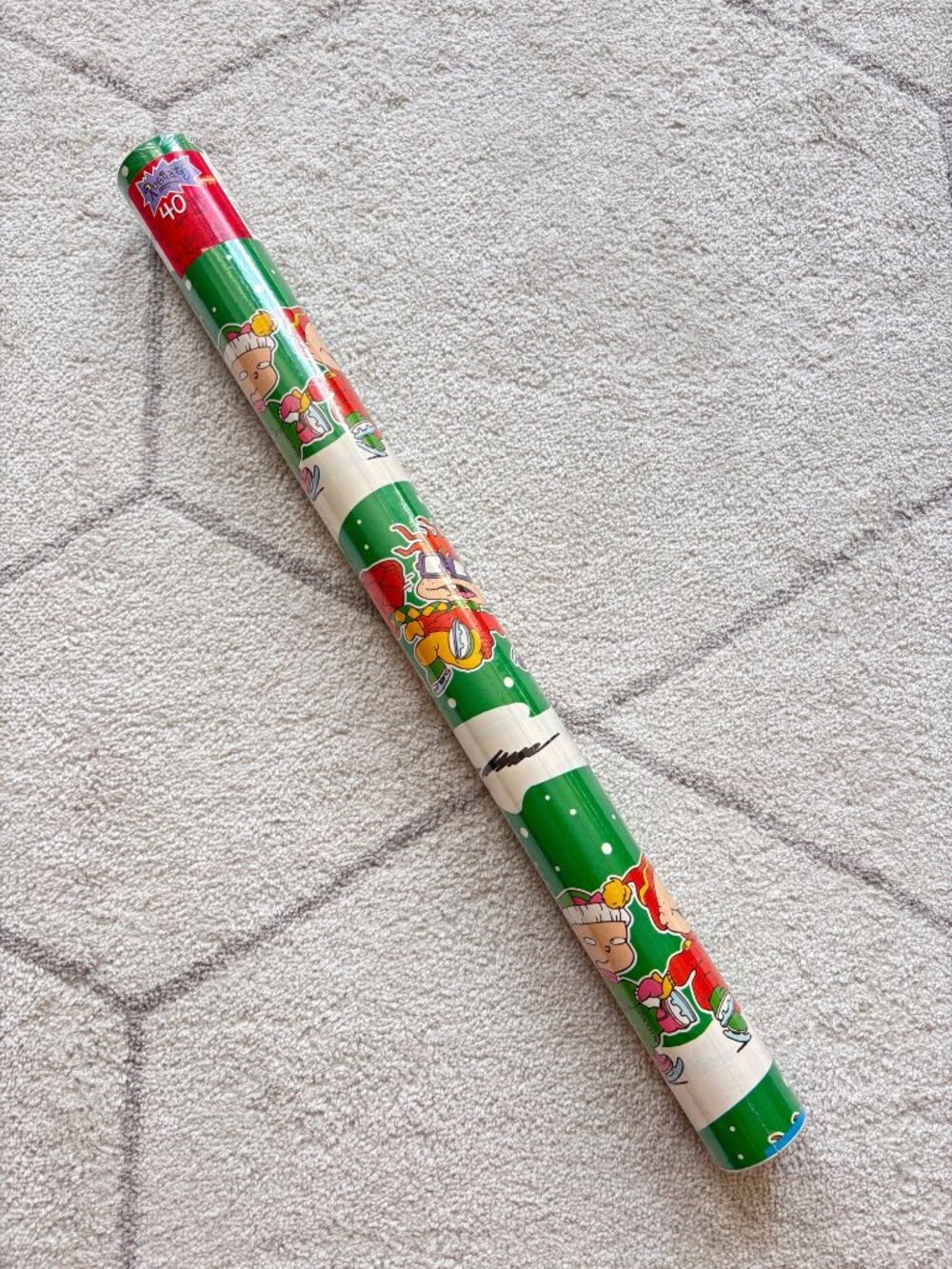 Vintage 1998 Rugrats Christmas Gift Wrap Nickelodeon Holiday Wrapping Paper Rare